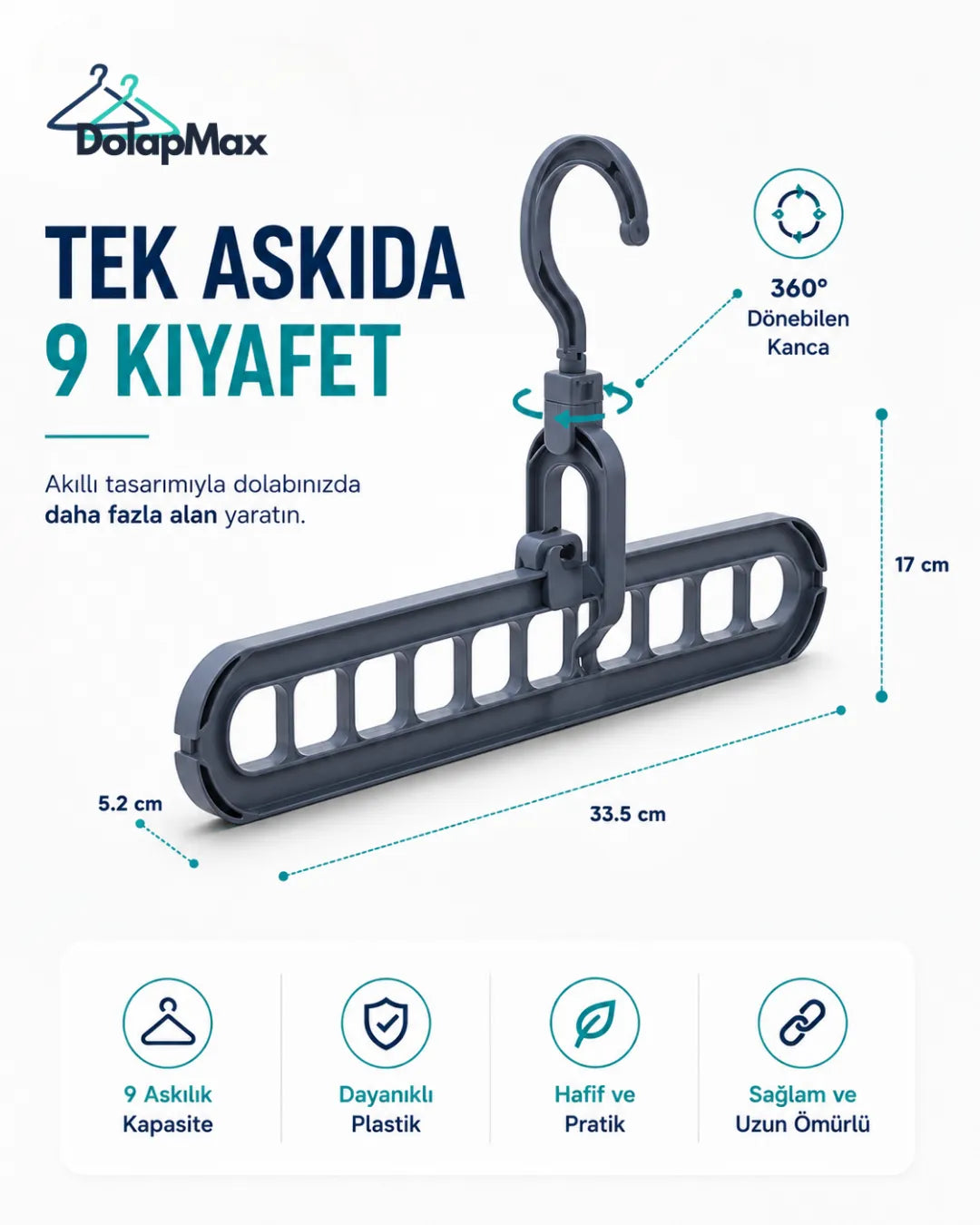 DolapMax® Akıllı Yer Tasarruflu Askı